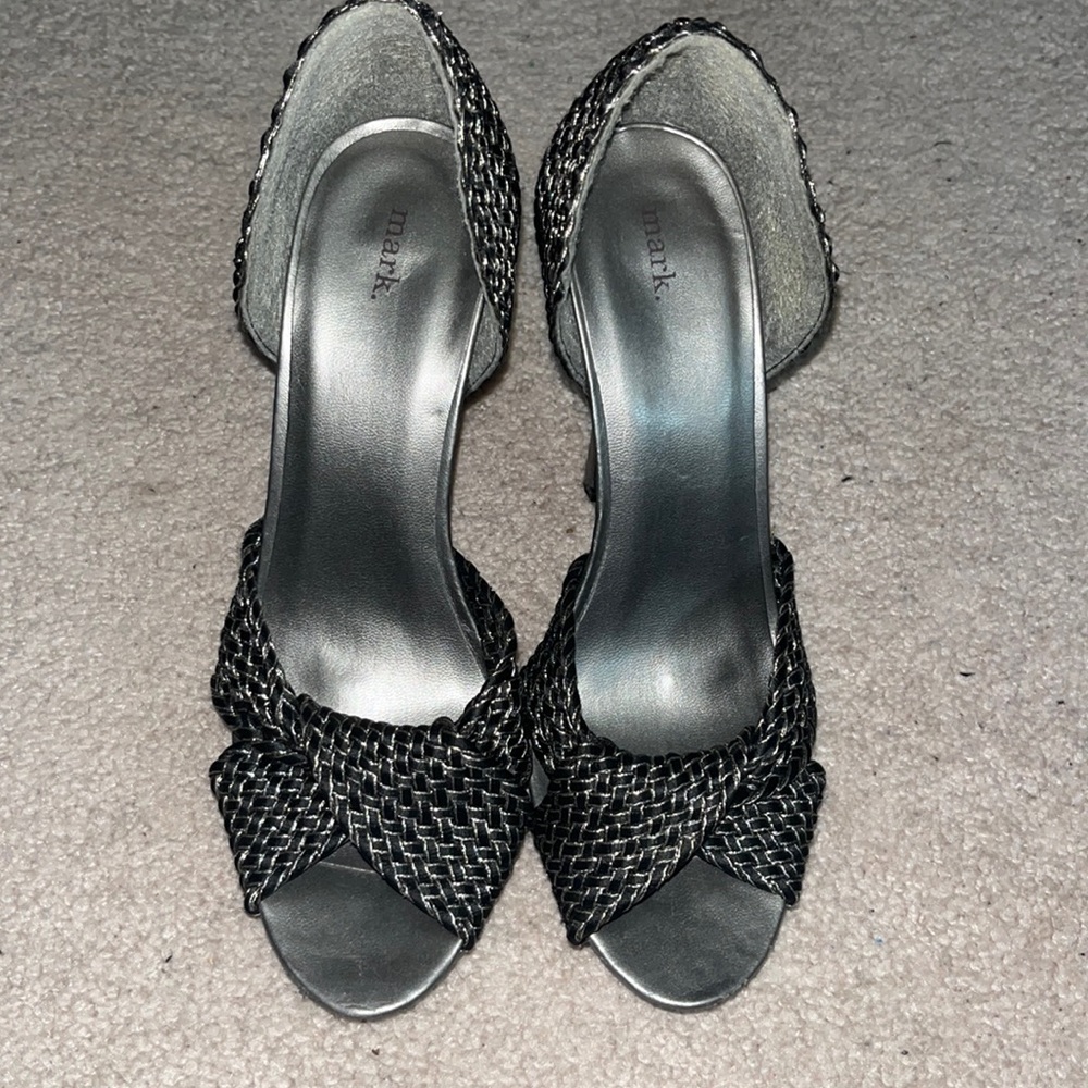 Silvery high heels